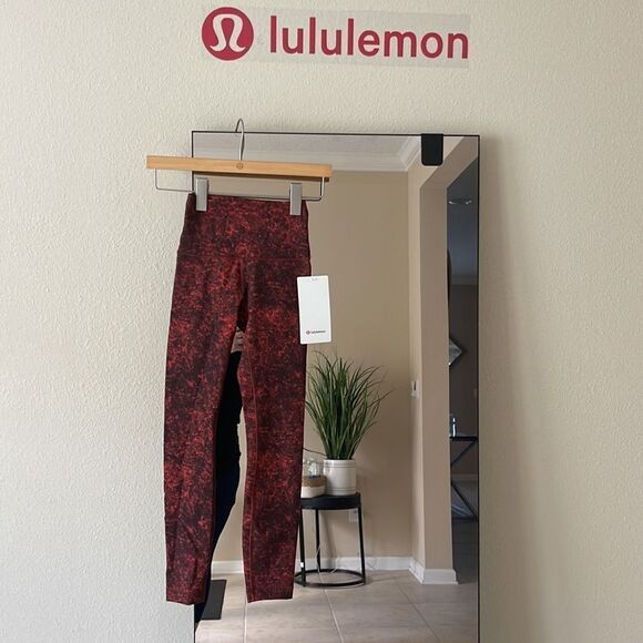 Lululemon Wunder Train High-Rise Tight 25"‎ Red Black size 0 XS NEW leggings - Picture 6 of 14